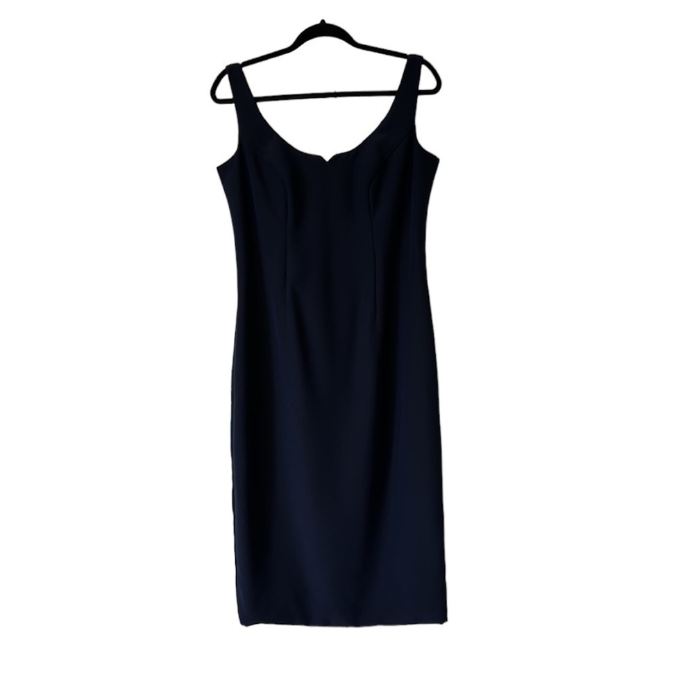 Emma Navy Sweetheart Neckline Sleeveless Sheath Dress Cocktail Midi Career